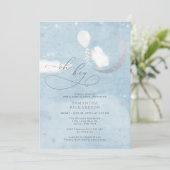 Cute Lamb met een ballonvaardig Baby shower Kaart (Staand voorkant)