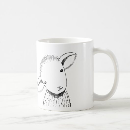 Cute Lamb Mok Custom Baby Sheep Mok Personalized (Rechts)