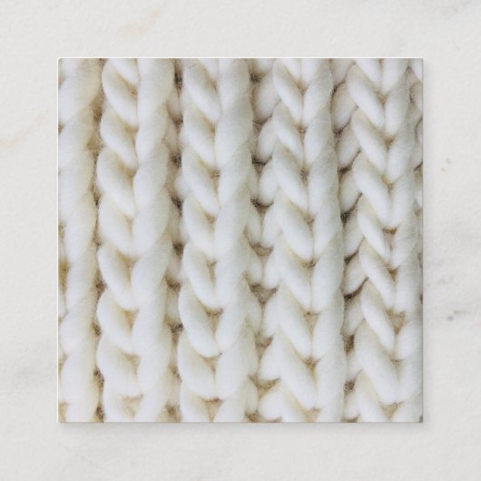 Cute Lamb Sheep Knitting Instructor Teacher Card Vierkante Visitekaartje (Achterkant)