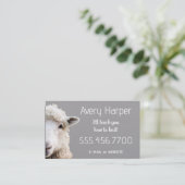 Cute Lamb Sheep Knitting Instructor Teacher Card Visitekaartje (Staand voorkant)