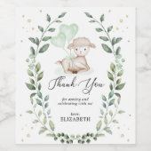 Cute Lamb Spring Greenery Baby Sheep Shower Favors Wijn Etiket (Enkel label)