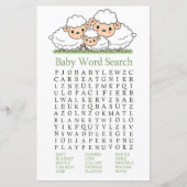 Cute lambs Baby shower Word Search Game (Voorkant)