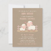 Cute Lammetje en Mamma Baby Shower Uitnodigingen (Voorkant)