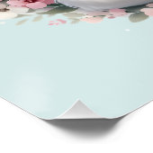 Cute Lammetje met Illustratie van Bloemenkrans Perfect Poster (Hoek)