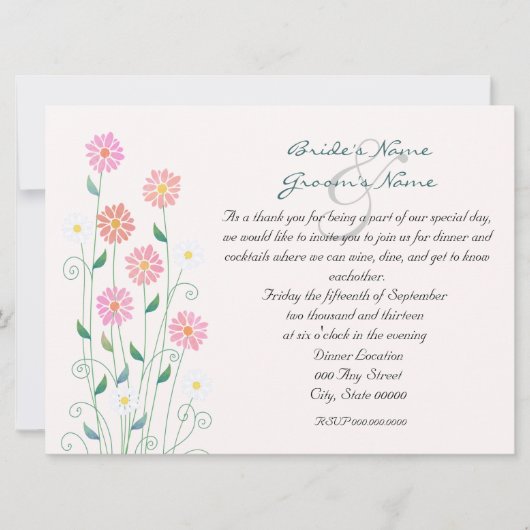 Cute Landelijke Madeliefjes Proefdinermenu Kaart (Voorkant)