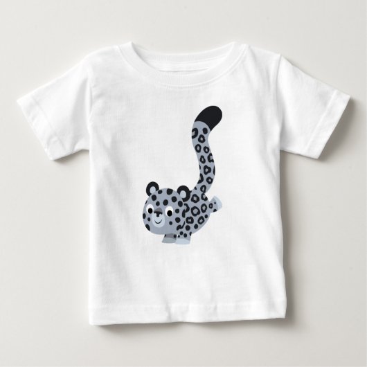 Cute Landing Cartoon Snow Leopard Baby T-Shirt (Voorkant)