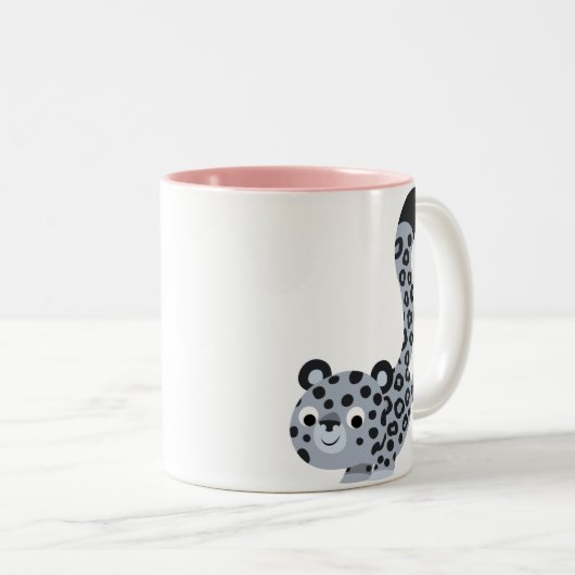 Cute Landing Cartoon Snow Leopard Mok (Voorkant rechts)