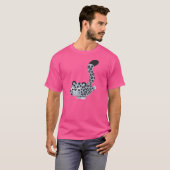 Cute Landing Cartoon Snow Leopard T-Shirt (Voorkant volledig)