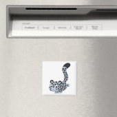 Cute Landing Snow Leopard Magnet (Insitu (Vaatwasser))