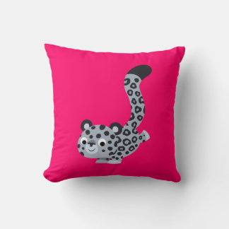 Cute Landing Snow Leopard Pillow Kussen