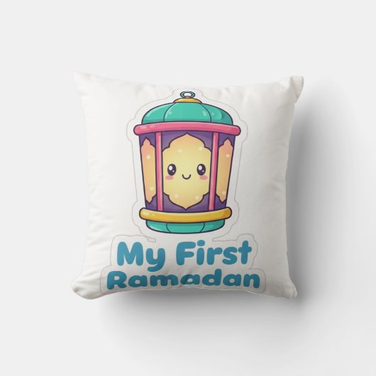Cute Lantern My First Ramadan Baby Gift Throw Pill Kussen (Voorkant)