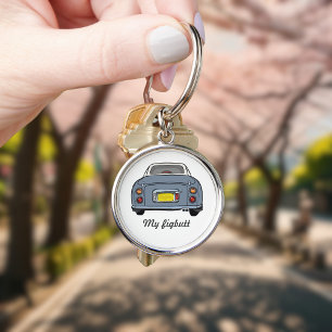 Cute Lapis Grey Figaro Sleutelhanger