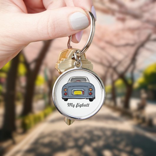 Cute Lapis Grey Figaro Sleutelhanger