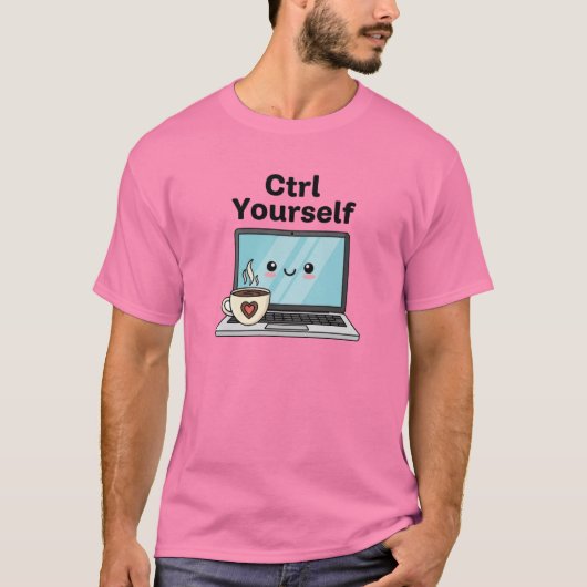 Cute Laptop and Coffee T-shirt (Voorkant)