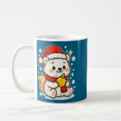 Cute Lar Bear Winter With Santa Hat  Koffiemok (Links)