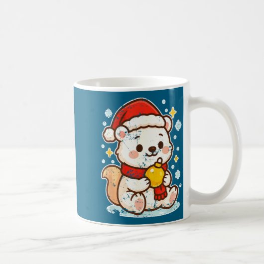 Cute Lar Bear Winter With Santa Hat  Koffiemok (Rechts)
