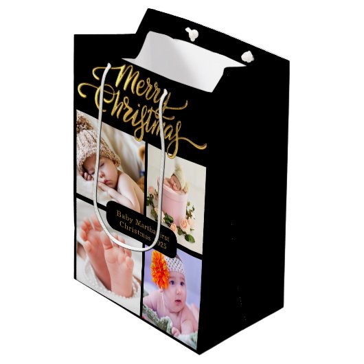 Cute Large Babies First kerstcadeautassen Medium Cadeauzakje (Voorkant Gekanteld)