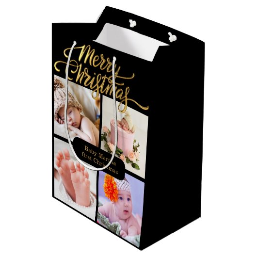 Cute Large Babies First kerstcadeautassen Medium Cadeauzakje (Achterkant Gekanteld)