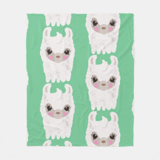 Cute Large Llama Pattern Fleece Deken