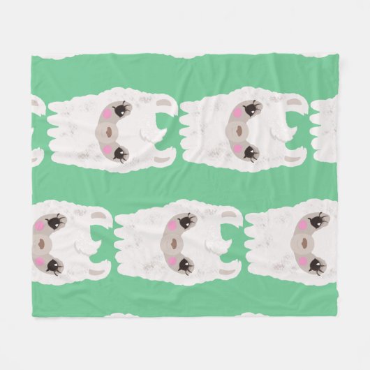 Cute Large Llama Pattern Fleece Deken (Voorkant (Horizontaal))