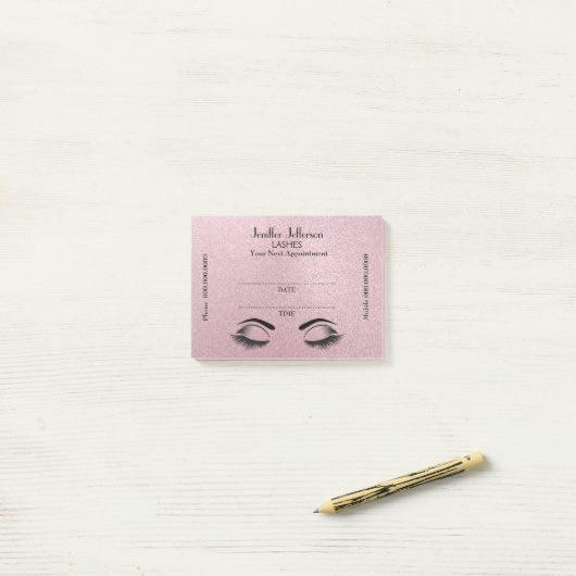 Cute Lashes Appointment Post-it® notes (Op bureau)
