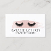 Cute Lashes Makeup Artist Blush Pink Borstellijn Visitekaartje (Voorkant)