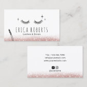 Cute Lashes Makeup Artist Roos Gold Glitter Salon Visitekaartje (Voorkant / Achterkant)