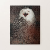 Cute Laughing Black and White Owl Legpuzzel (Verticaal)