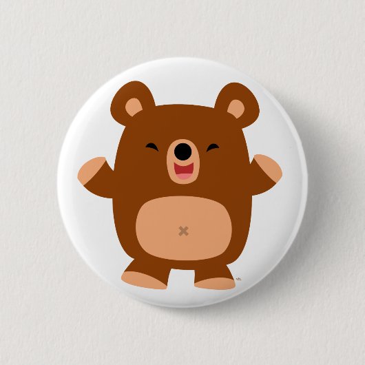 Cute Laughing Cartoon Beer button badge (Voorkant)