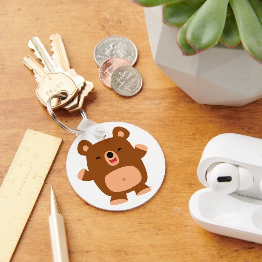 Cute Laughing Cartoon Beer sleutelhanger (Bureau)