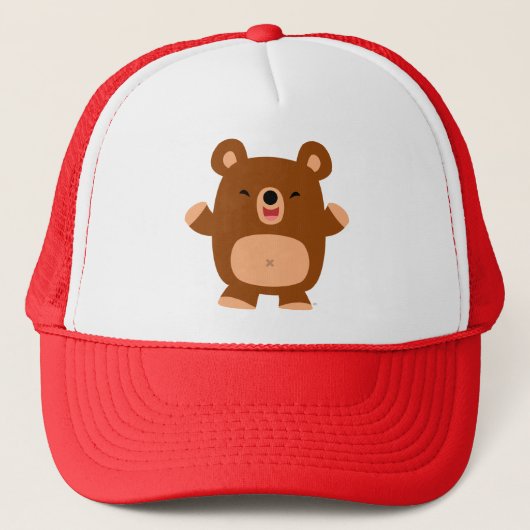 Cute Laughing Cartoon Beer Trucker Hat Pet (Voorkant)