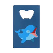 Cute Laughing Cartoon Dolphin Creditkaart Flessenopener (Achterkant)