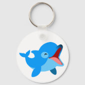 Cute Laughing Cartoon Dolphin Sleutelhanger (Voorkant)