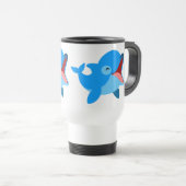 Cute Laughing Cartoon Dolphin Travel Mug Reisbeker (Voorkant rechts)