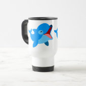 Cute Laughing Cartoon Dolphin Travel Mug Reisbeker (Voorkant links)