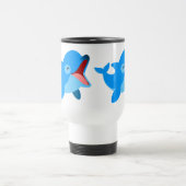 Cute Laughing Cartoon Dolphin Travel Mug Reisbeker (Center)