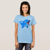 Cute Laughing Cartoon Dolphin Women T-Shirt (Voorkant volledig)