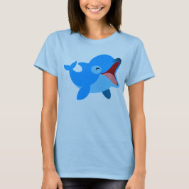 Cute Laughing Cartoon Dolphin Women T-Shirt