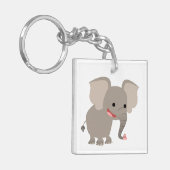 Cute Laughing Cartoon Elephant AcrylSleutelhanger Sleutelhanger (Voorkant Links)