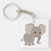Cute Laughing Cartoon Elephant AcrylSleutelhanger Sleutelhanger (Voorkant)