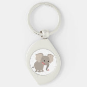 Cute Laughing Cartoon Elephant Metal Sleutelhanger (Voorkant)