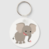 Cute Laughing Cartoon Elephant Sleutelhanger (Voorkant)