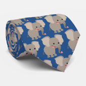 Cute Laughing Cartoon Elephant Stropdas (Opgerold)