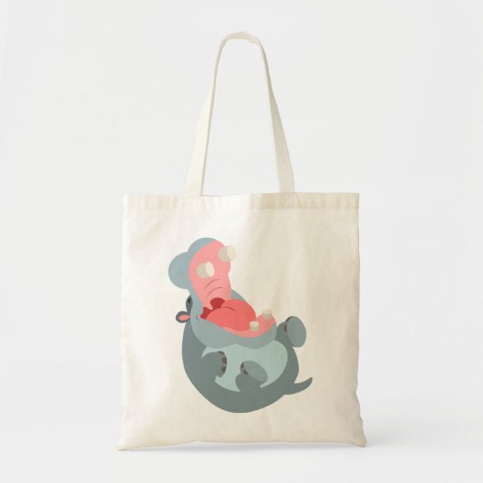 Cute Laughing Cartoon Hippo Bag Tote Bag (Voorkant)