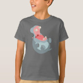 Cute Laughing Cartoon Hippo Children T-Shirt (Voorkant)