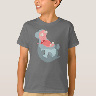 Cute Laughing Cartoon Hippo Children T-Shirt