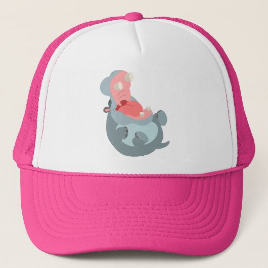 Cute Laughing Cartoon Hippo Pet (Voorkant)
