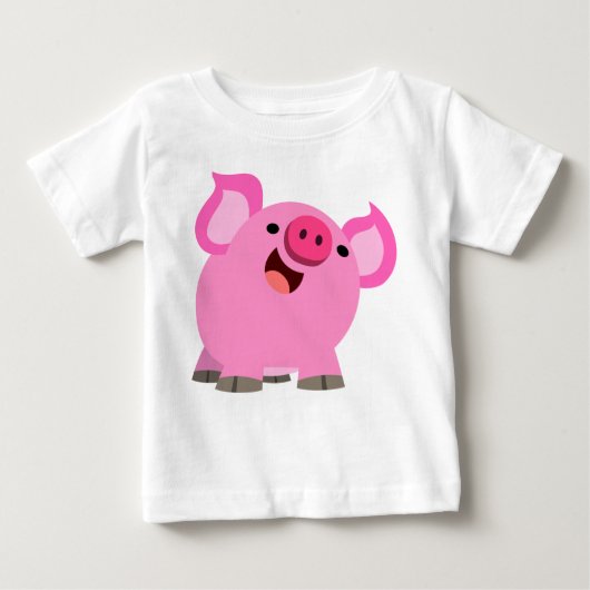 Cute Laughing Cartoon Pig Baby T-Shirt (Voorkant)