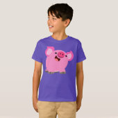 Cute Laughing Cartoon Pig Children T-Shirt (Voorkant volledig)