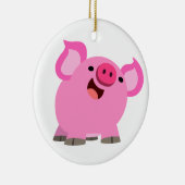 Cute Laughing Cartoon Pig Keramisch Ornament (Rechts)